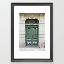Green Door, Gamla Stan Framed Art Print