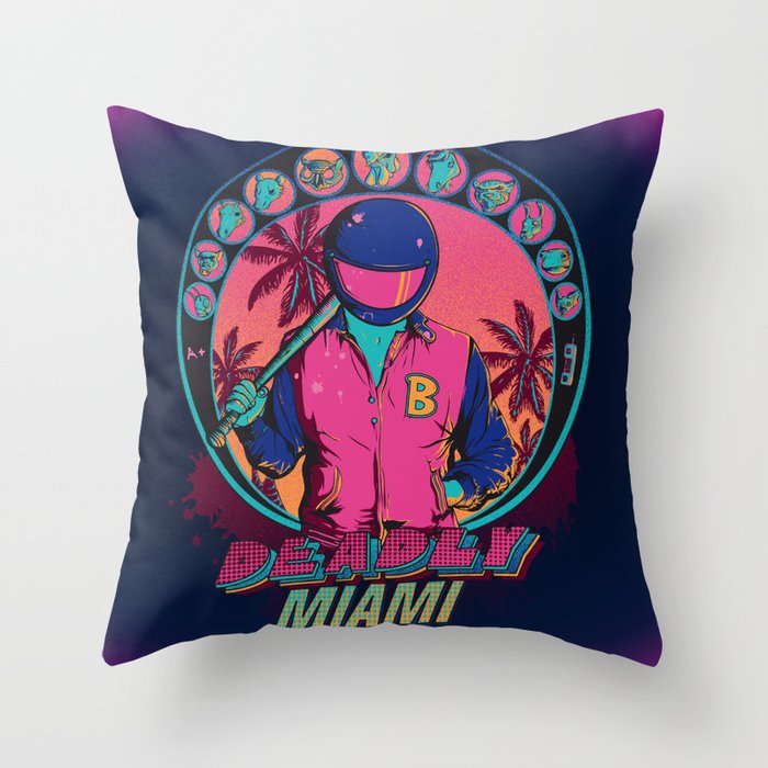 Deadly Miami Throw Pillow