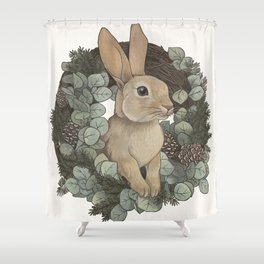 winter rabbit Shower Curtain