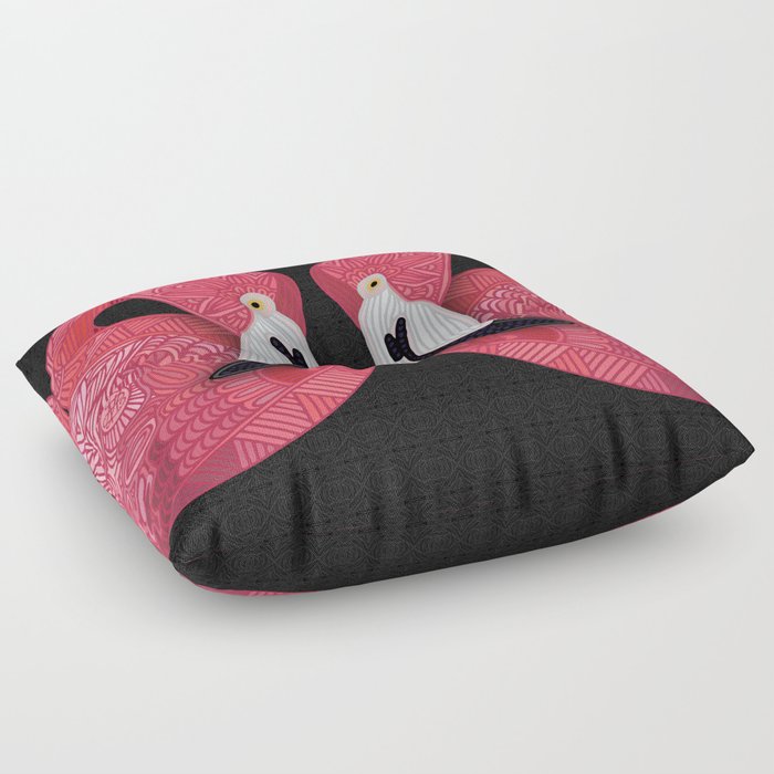Pink Flamingos (black) Floor Pillow