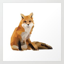 Geometric Fox Art Print | Illustration, Nature, Animal, Abstract 