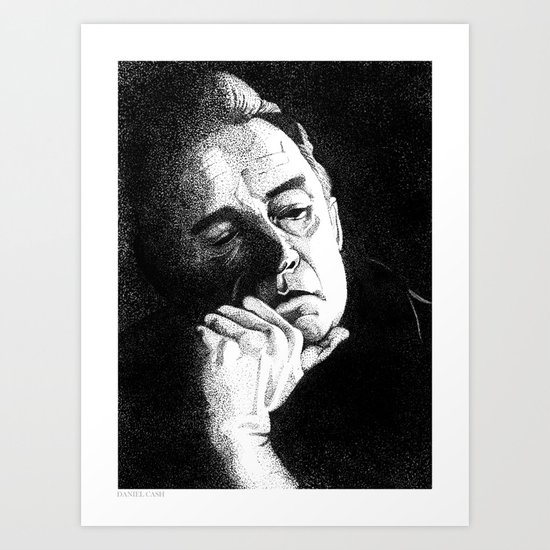 Man In Black JCII Pointillism Art Print