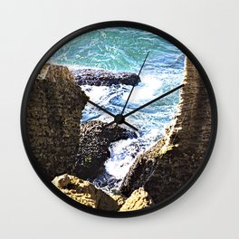 Cliffs Sea Waves Rocks Seascape Wall Clock