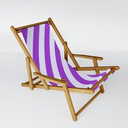 [ Thumbnail: Lavender and Dark Orchid Colored Striped/Lined Pattern Sling Chair ]