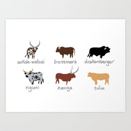 Cows NEW Art Print | Girls, Farm, Quick2Draw, Wildlife, Collection, Africa, Drawing, Bestseller, Boys, Babies 