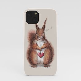 Squirrel heart love iPhone Case