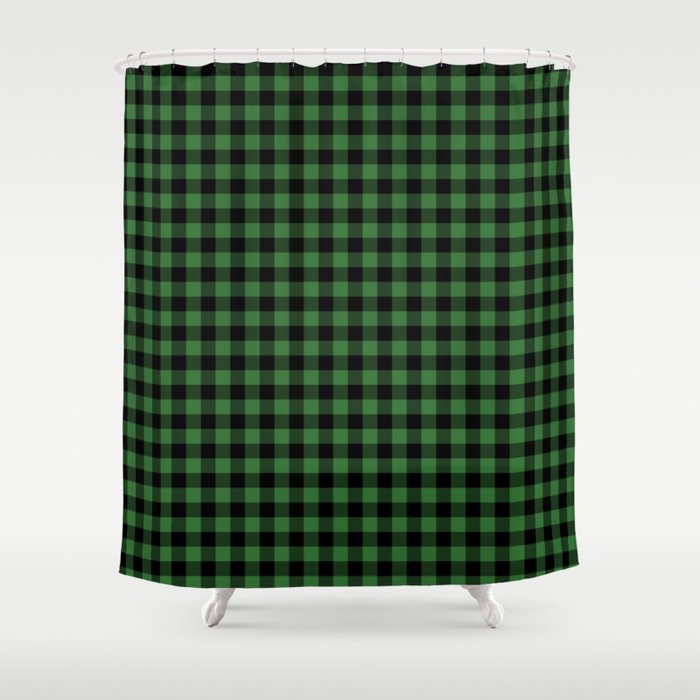 Classic Green Country Cottage Summer Buffalo Plaid Shower Curtain By Classic Green Country Cottage Summer Buffalo Plaid Shower Curtain