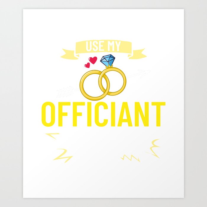 Wedding Officiant Marriage Minister Funny Pastor Art Print