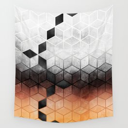 Ombre Concrete Cubes Wall Tapestry