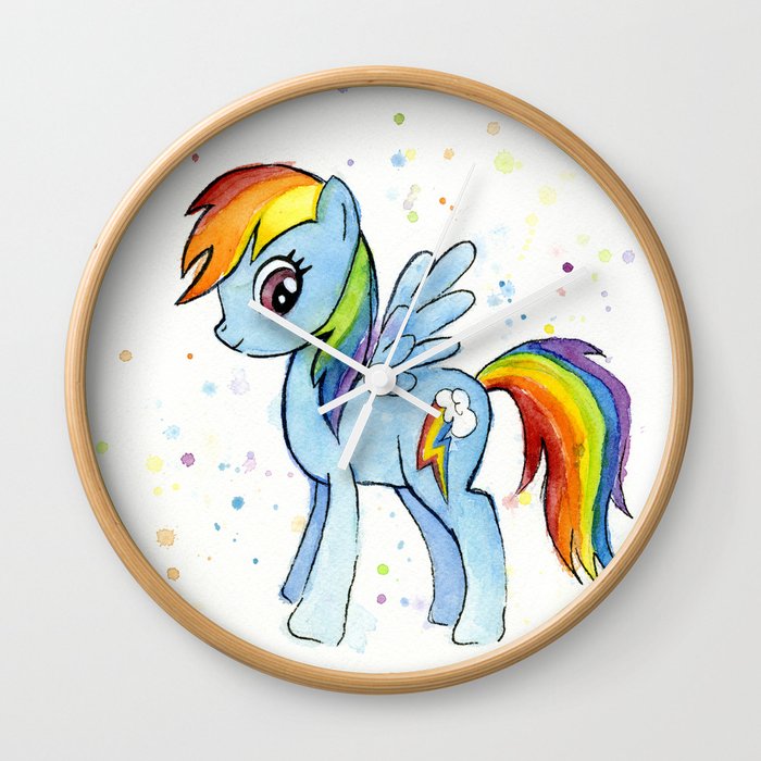 Rainbow Pony Wall Clock
