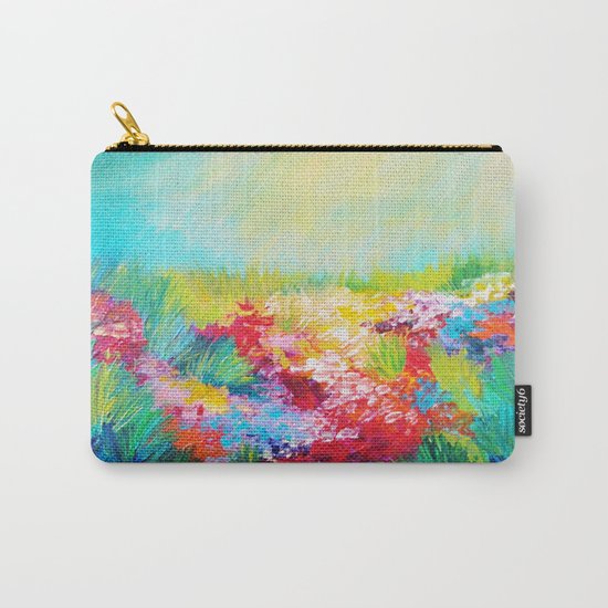 ETHERIAL DAYS - Stunning Floral Landscape Nature Wildflower Field Colorful Bright Floral Painting Carry-All Pouch