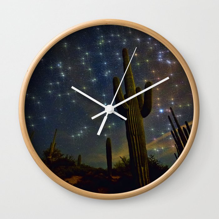 A Starry Desert Evening Wall Clock