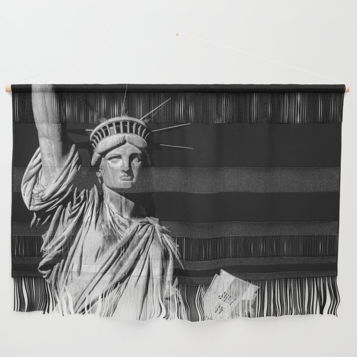 Statue of Liberty black and white portrait photograph - photography - photographs by Marcela McGreal Wall Hanging