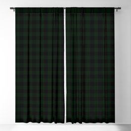 Christmas Fraser Fir Tree Green and Black Buffalo Check Medium Pattern  Blackout Curtain