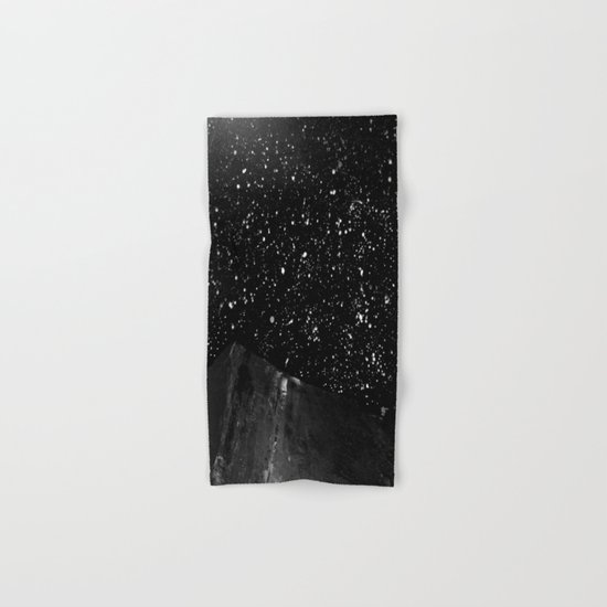 Moon Rising in the dark Black and White Hand & Bath Towel