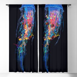 Electric Blue Jellyfish World Blackout Curtain