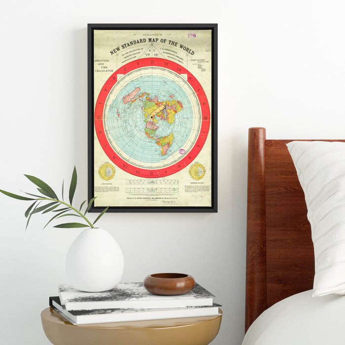1892 Flat Earth Map Alexander Gleason's New Standard Map of the
