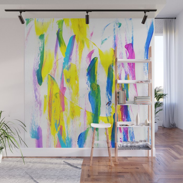 Paint Smears Colorful Abstract Wall Mural By Daydreameralley