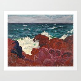 Red Rocks And Sea, 1898 by Roderic O'Conor Art Print