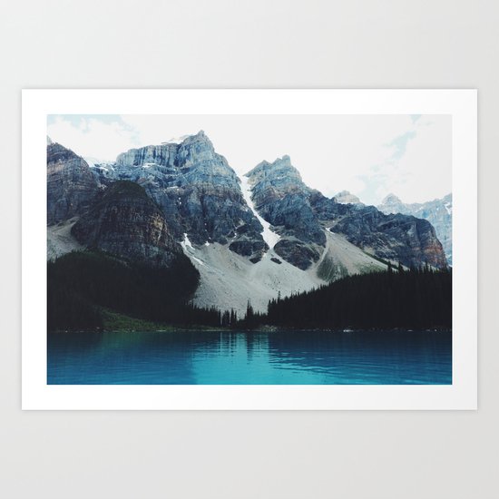 Moody Moraine lake Art Print