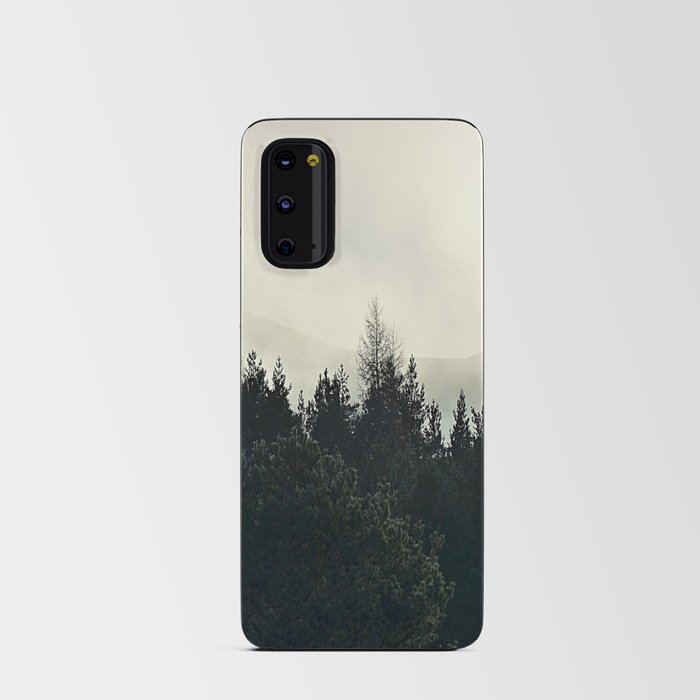 Scottish Highlands Pine Forest Misty Nature Scene in Afterglow  Android Card Case