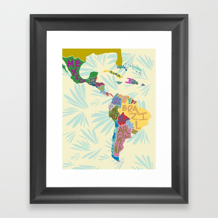 Map. Mapa. Carte. Framed Art Print