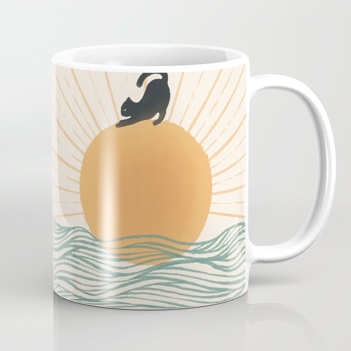Good Morning Meow 7 Sunny Day Ocean  Coffee Mug