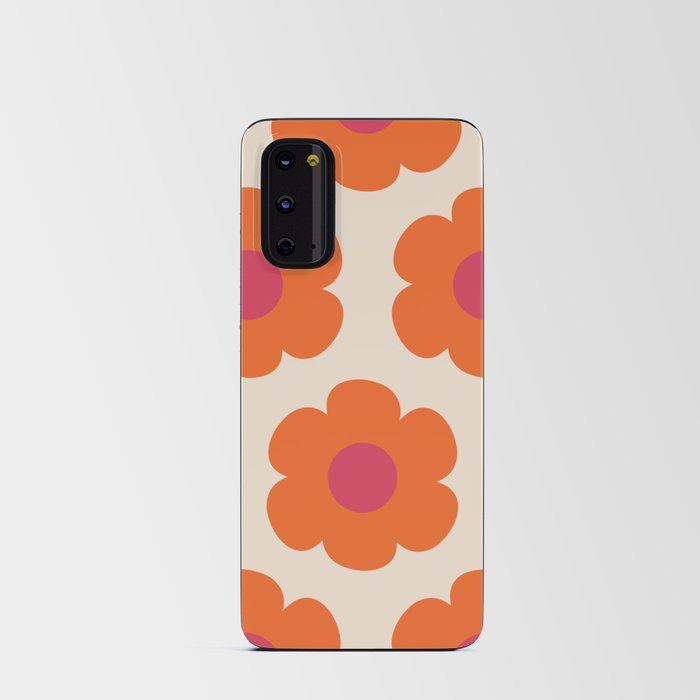 Tivoli Flowers Retro Floral Pattern Cream Orange Pink Cream Android Card Case