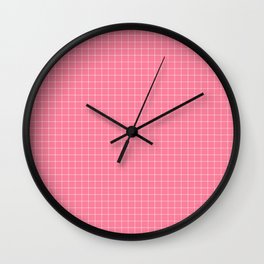 Math Homework Cute Pink Checkered Wall Clock