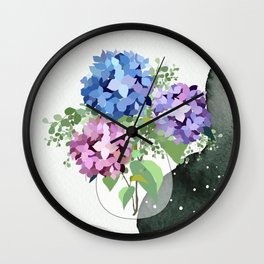 Hydrangea on the Canvas Wall Clock