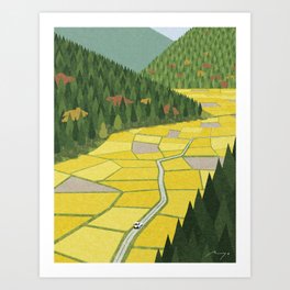 Autumn Rice Field (2020) Art Print