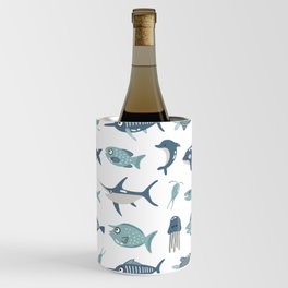 Blue Caribbean Fishes Wine Chiller