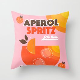 Retro Cocktail Nº1 Aperol Spritz Throw Pillow