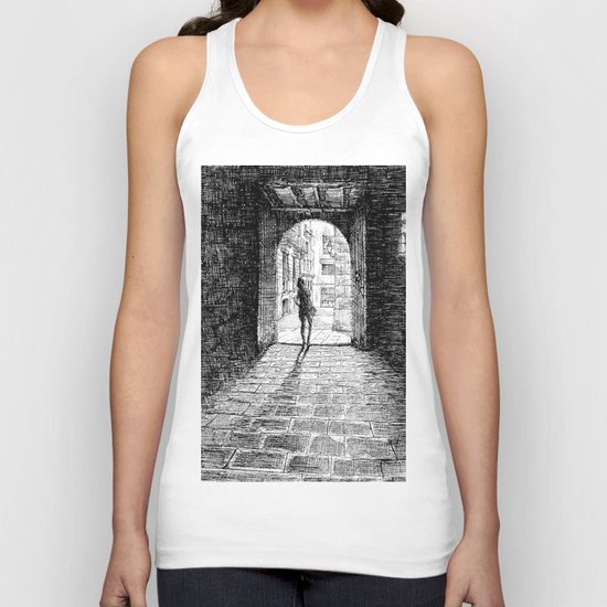 Light - Black ink Unisex Tank Top