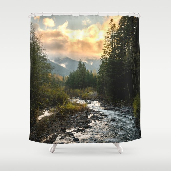 The Sandy River I - nature photography Shower Curtain