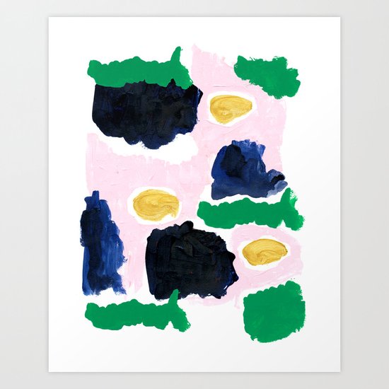 Imogen - painterly abstract palette colorful modern minimal painting boho dorm college hipster trend Art Print