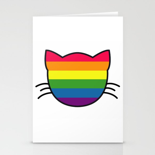 LGBT Rainbow Flag Cat Stationery Cards