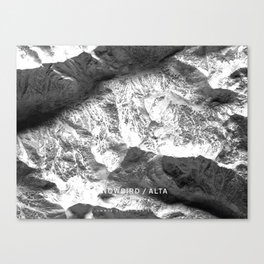 Snowbird / Alta 3D Map Canvas Print