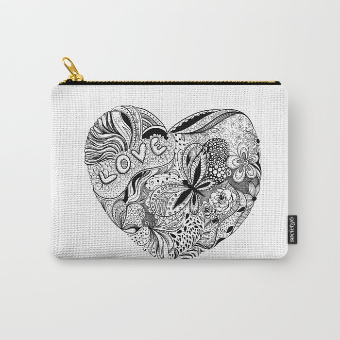 Floral heart for Valentines day Carry-All Pouch