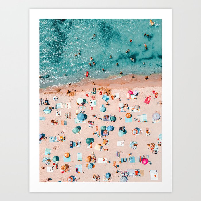 Aerial Ocean Print, Pastel Colors Beach, Sea Beach Print, Coastal Print, Beach Photography, Aerial Beach Print, Bondi Beach Print, Art Print Art Print
