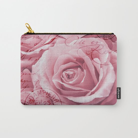 Nostalgic Rose with old handwriting Carry-All Pouch