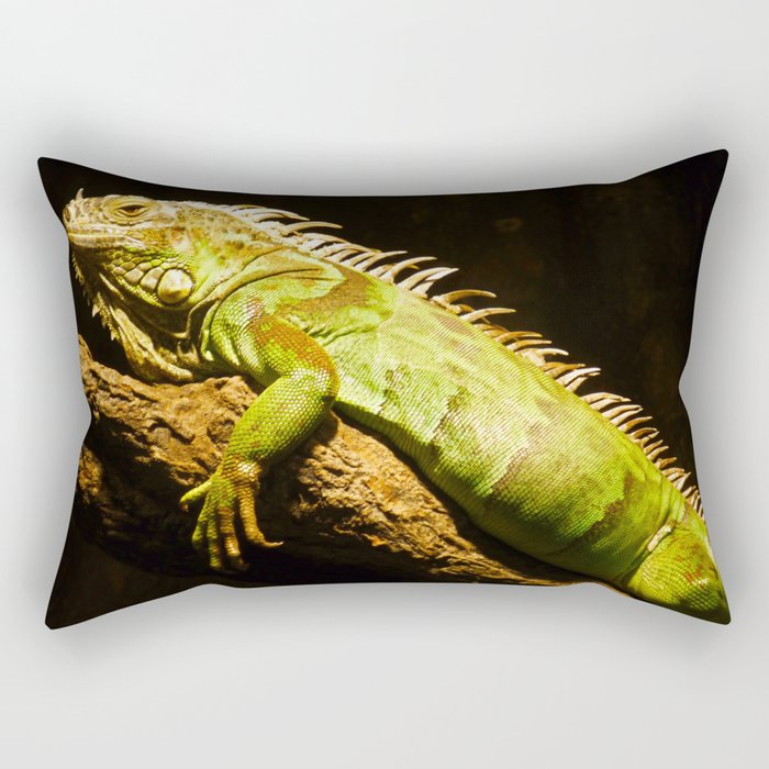 Green Iguana Rectangular Pillow