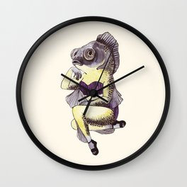 Beatrice the telescope fish mermaid Wall Clock