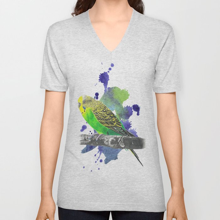 Rocker Parakeet  V Neck T Shirt