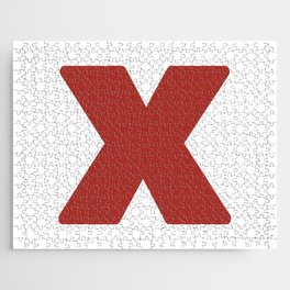 X (Maroon & White Letter) Jigsaw Puzzle