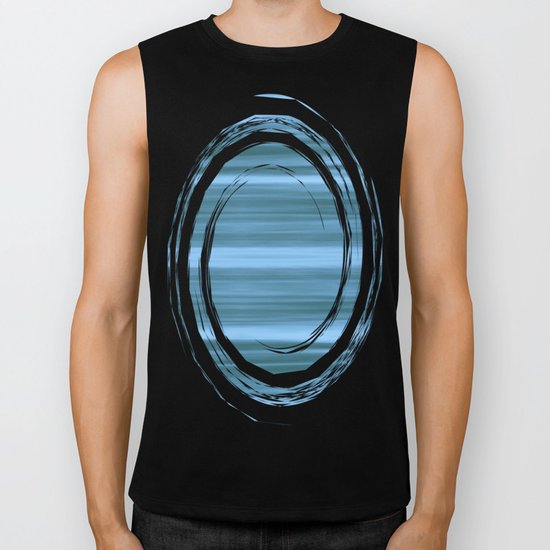 Abstraction Serenity in Ocean Biker Tank