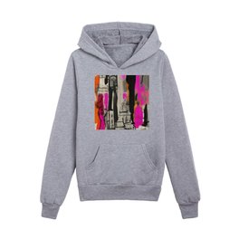 Abstract Cityscape- magenta, pink, black, tan Kids Pullover Hoodies