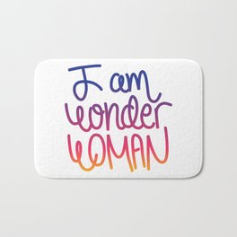 Woman power inspiration quote in a colorful gradient Bath Mat