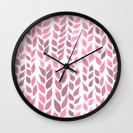 Simple Watercolor Leaves - Light Pink Wall Clock