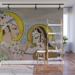 Radha, the Beloved of Krishna royal India portrait by Nihal Chandin in Rajput style  Wall Mural